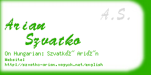arian szvatko business card